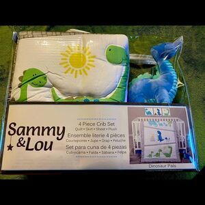 Sammy & Lou Dinosaur Pals 4 Piece Crib Bedding Set.